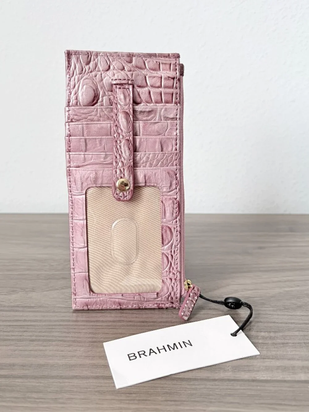 BRAHMIN Credit Card Wallet Pearl Pink
